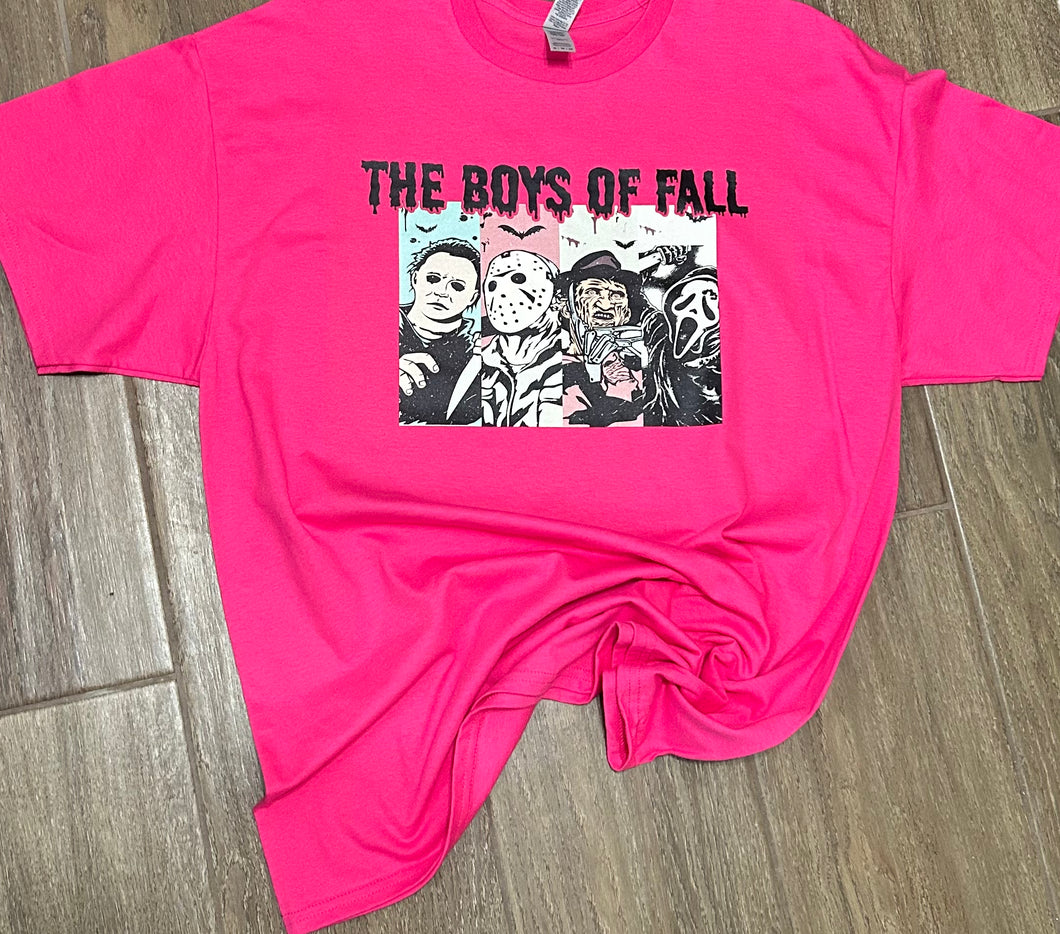 Pink boys of fall tee